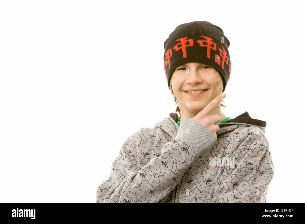 13yearold boy wearing a cool outfit Stock Photo Alamy