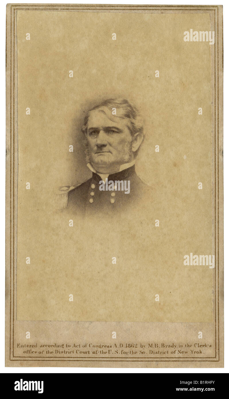 Circa 1862 carte de visite of Leonidas Polk (April 10 1806 - June 14 1864). Stock Photo
