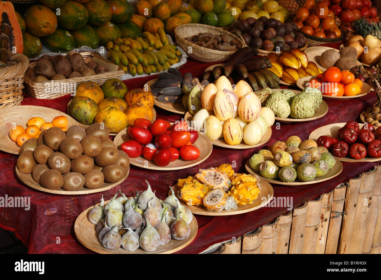 Tropical fruits, Viktualienmarkt, Munich, Bavaria, Germany, Europe