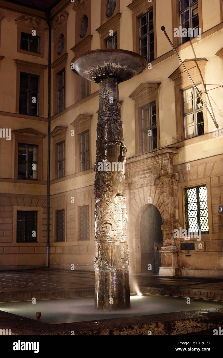 Richard Strauss Fountain, Salome fountain, in front of the Allte Akademie, Old Academy, Neuhauser Strasse Street, Munich histor Stock Photo