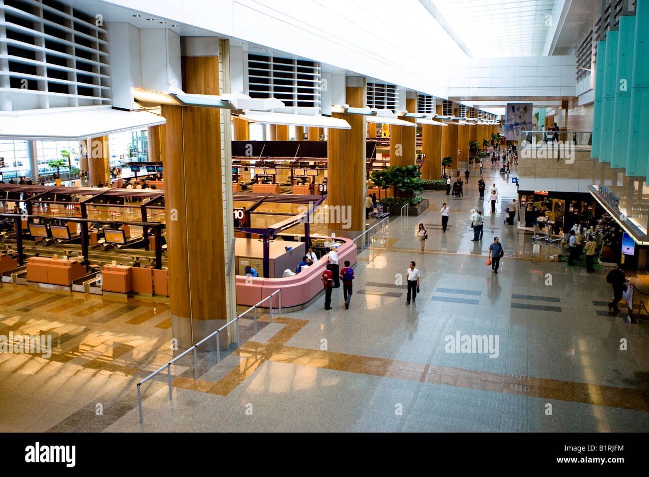 Departures Hall at Changi Airport, Singapore, Southeast Asia Stock Photo