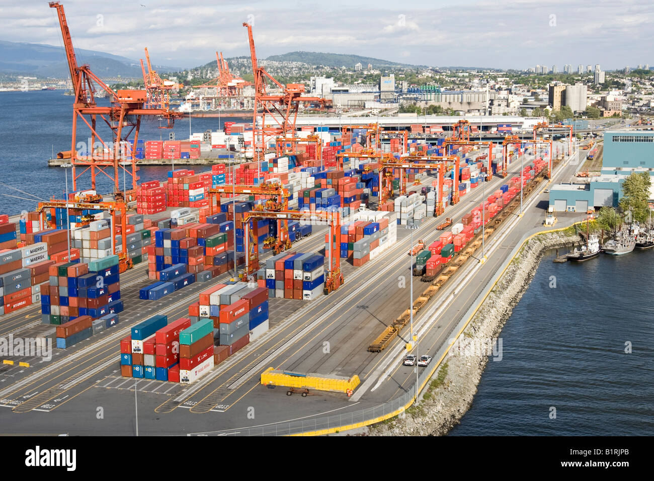 Vancouver container port, British Columbia, Canada, North America Stock