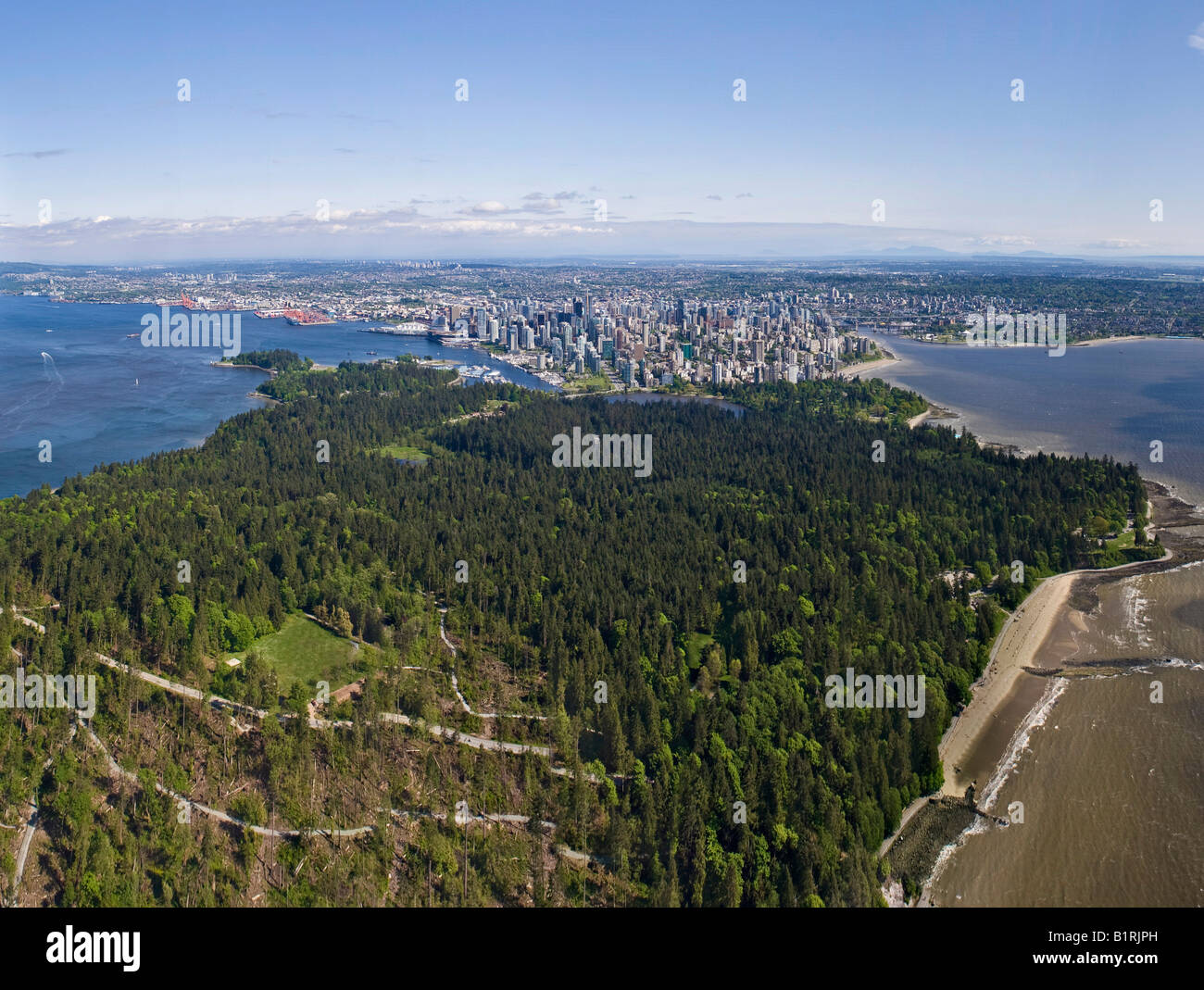 Stanley Park and the Vancouver skyline, British Columbia, Canada, North America Stock Photo