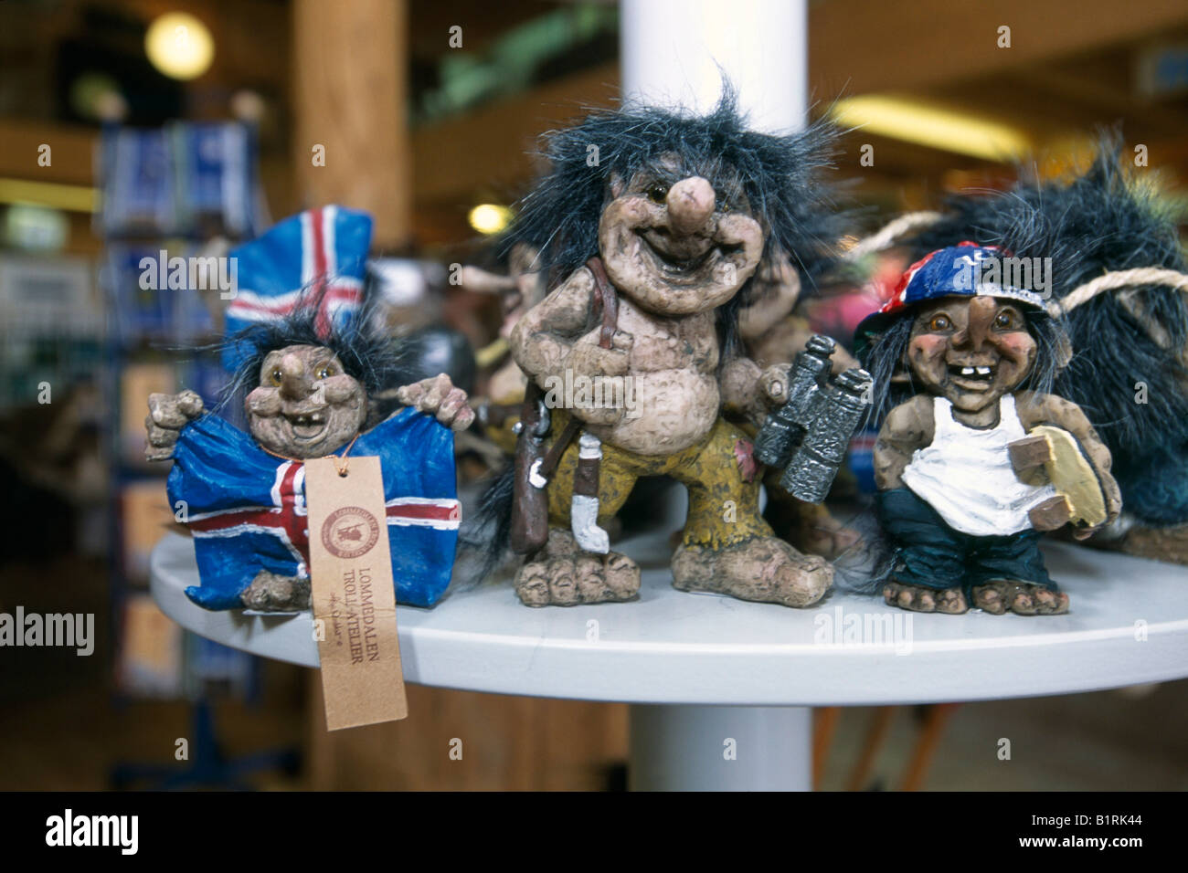 Souvenirs, trolls, Gullfoss, Iceland Stock Photo
