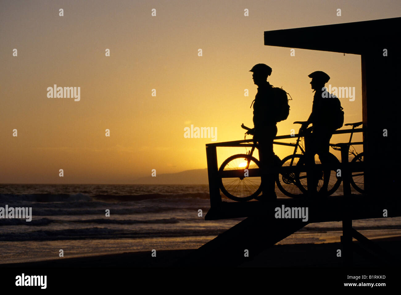 Biking, Venice Beach, Santa Monica, Los Angeles, California, USA Stock Photo