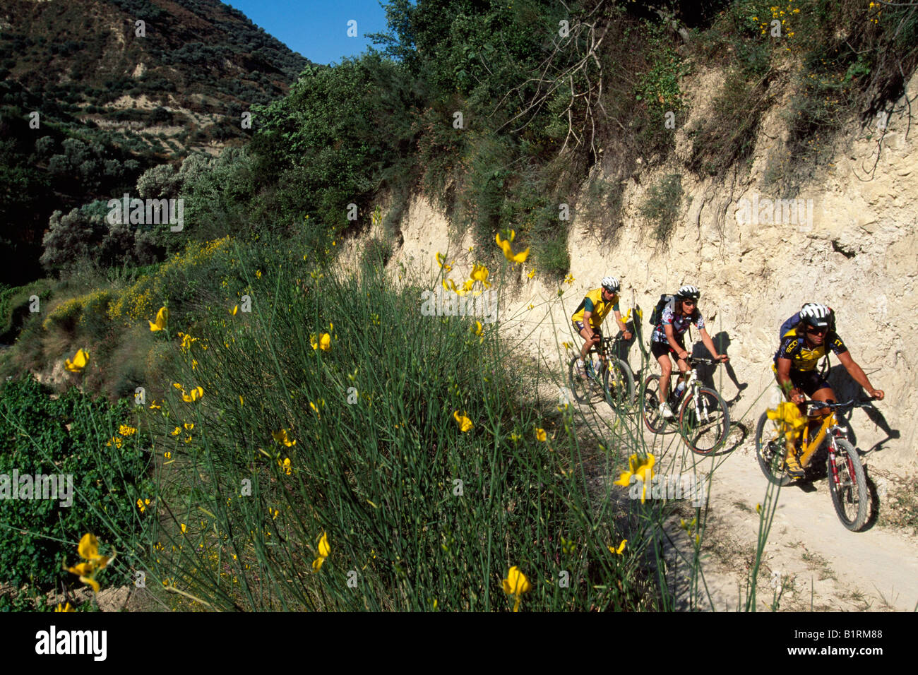 Mountainbiking, Lassithi Highlands, Crete, Greece Stock Photo