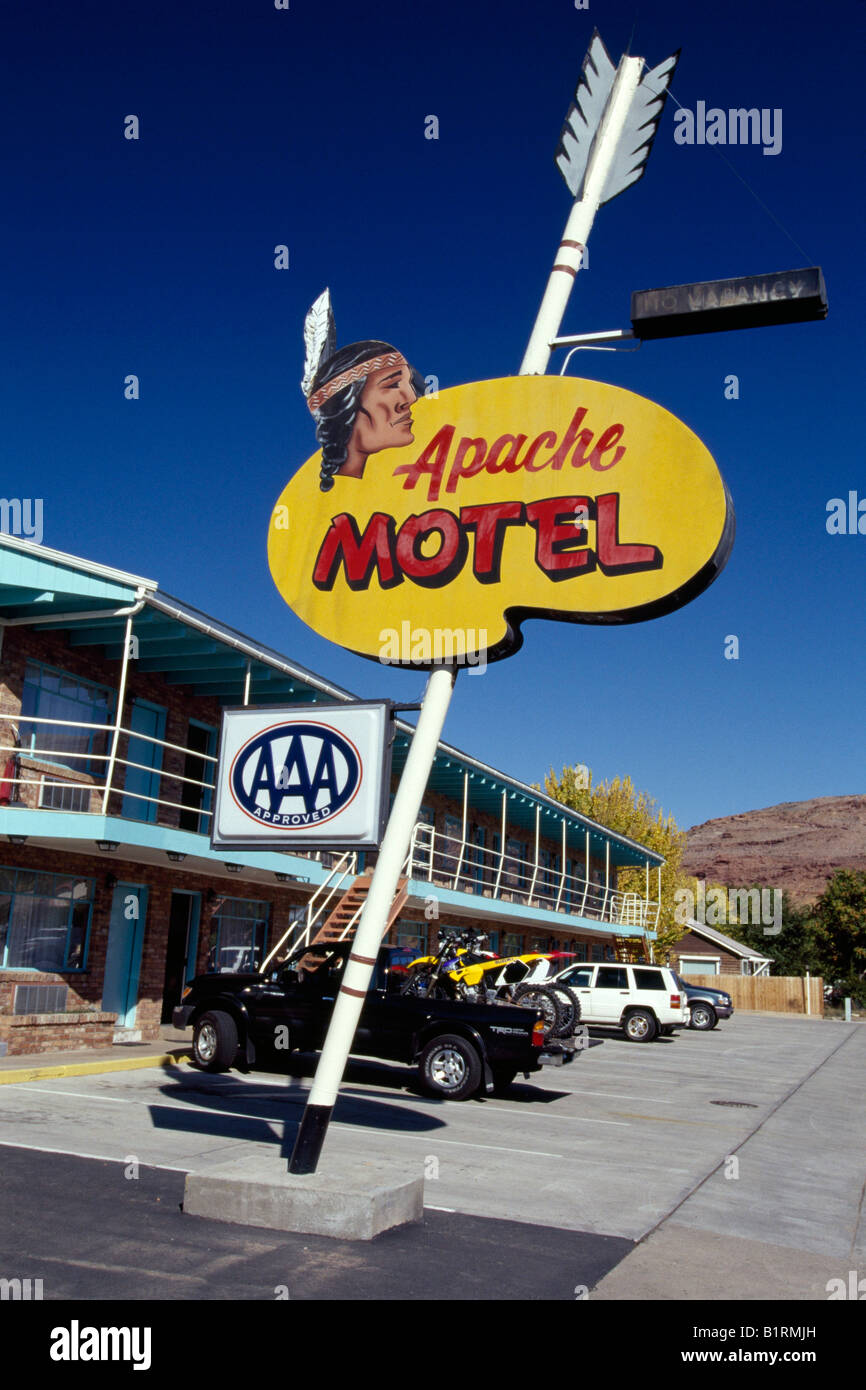 Cafe, Motel, Moab, Slickrock, Utah, USA Stock Photo