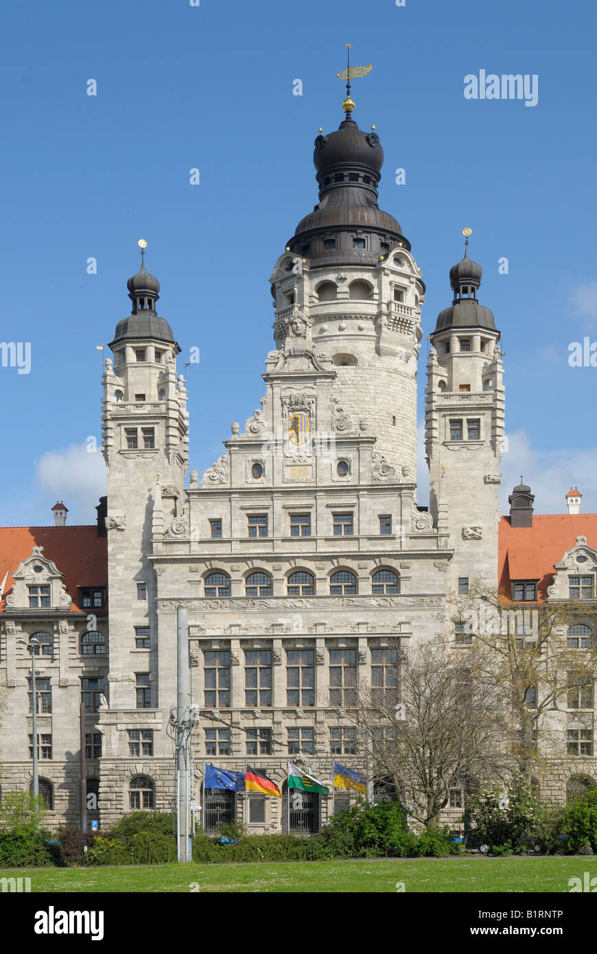 Neues Rathaus, New Town Hall, Leipzig, Saxony, Germany, Europe Stock Photo