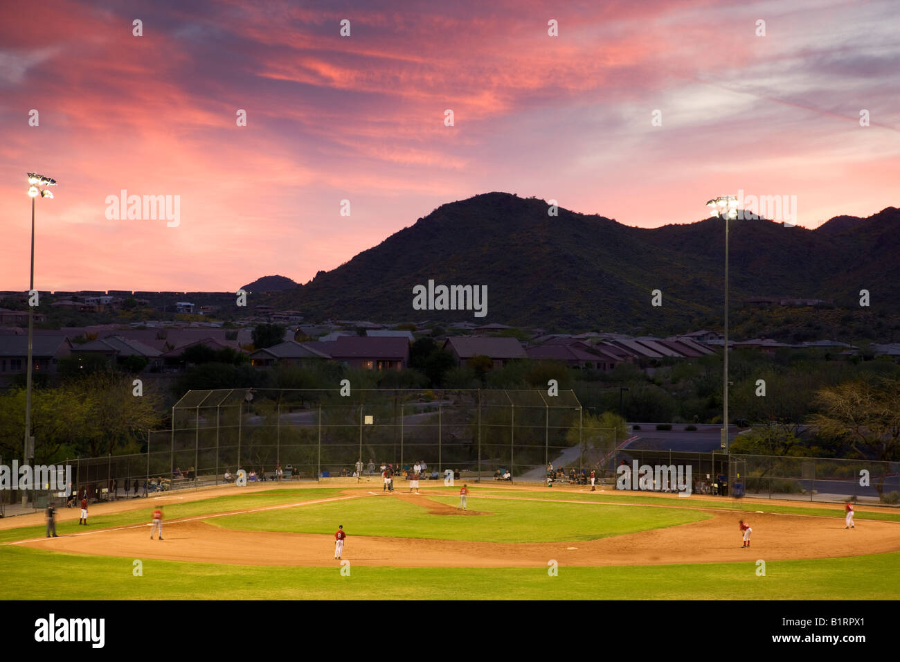 Baseball fields Fountain Hills outside of Phoenix Arizona Stock Photo