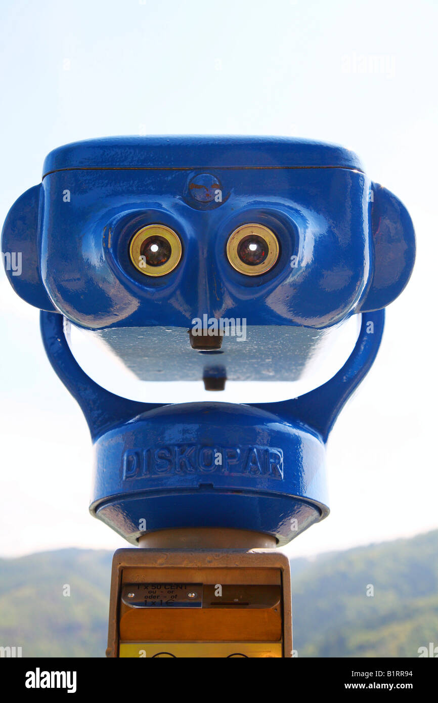 Coin-operated binoculars, Wachau, Lower Austria, Europe Stock Photo