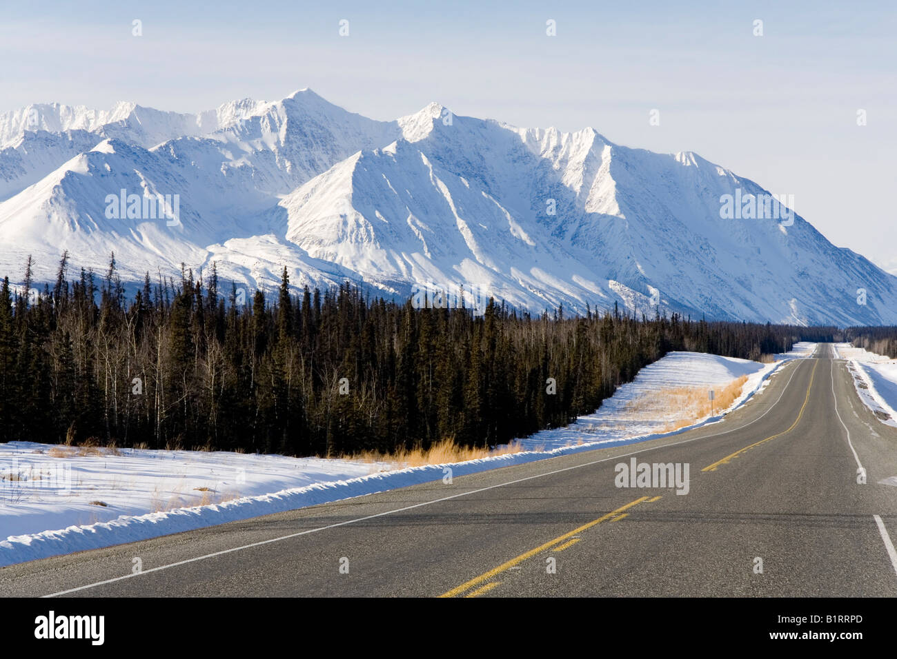 Alaska Highway south of Haines Junction, St. Elias mountain range
