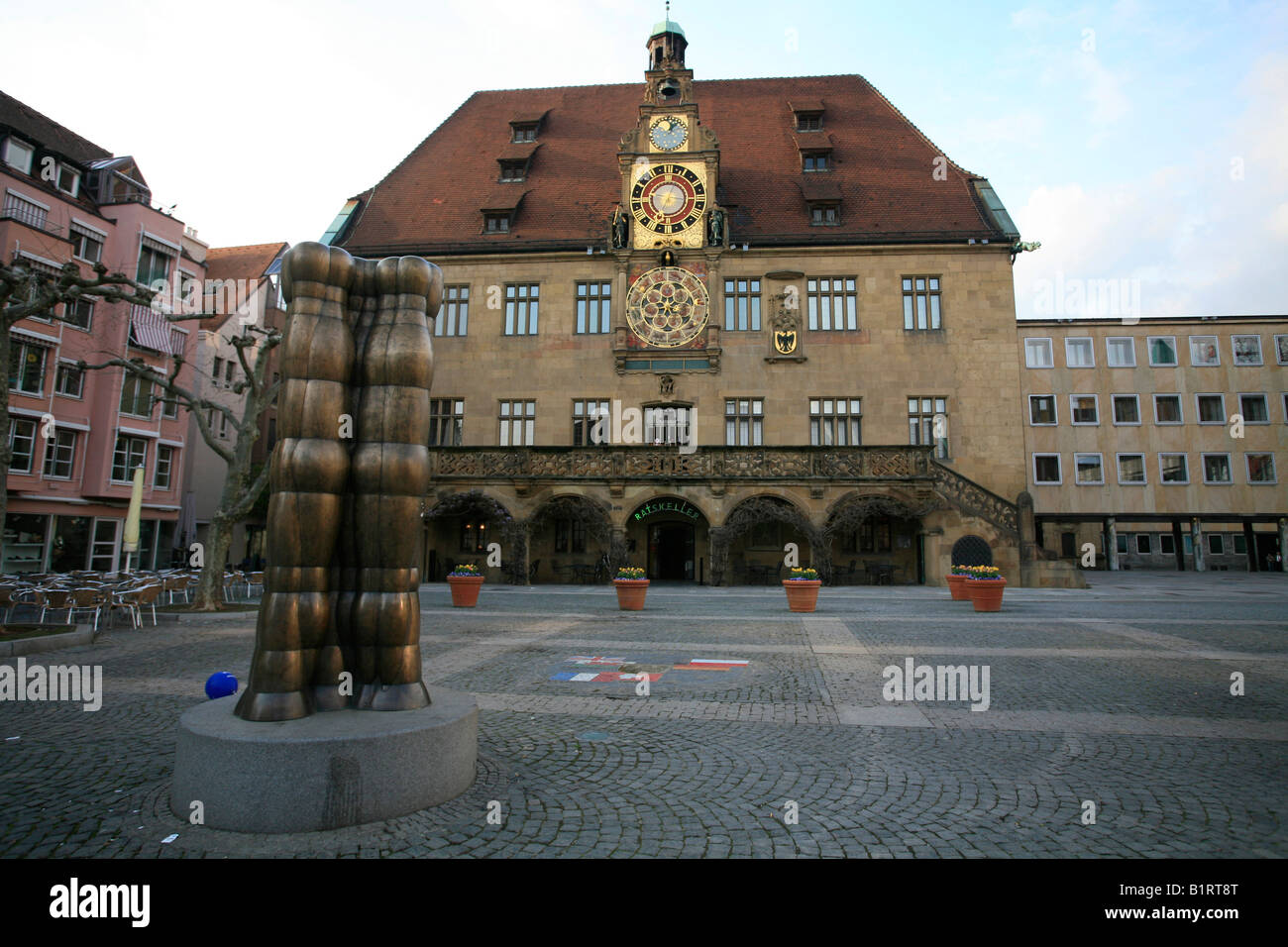 Town hall, town square, Heilbronn, Baden-Wuerttemberg, Germany, Europe Stock Photo