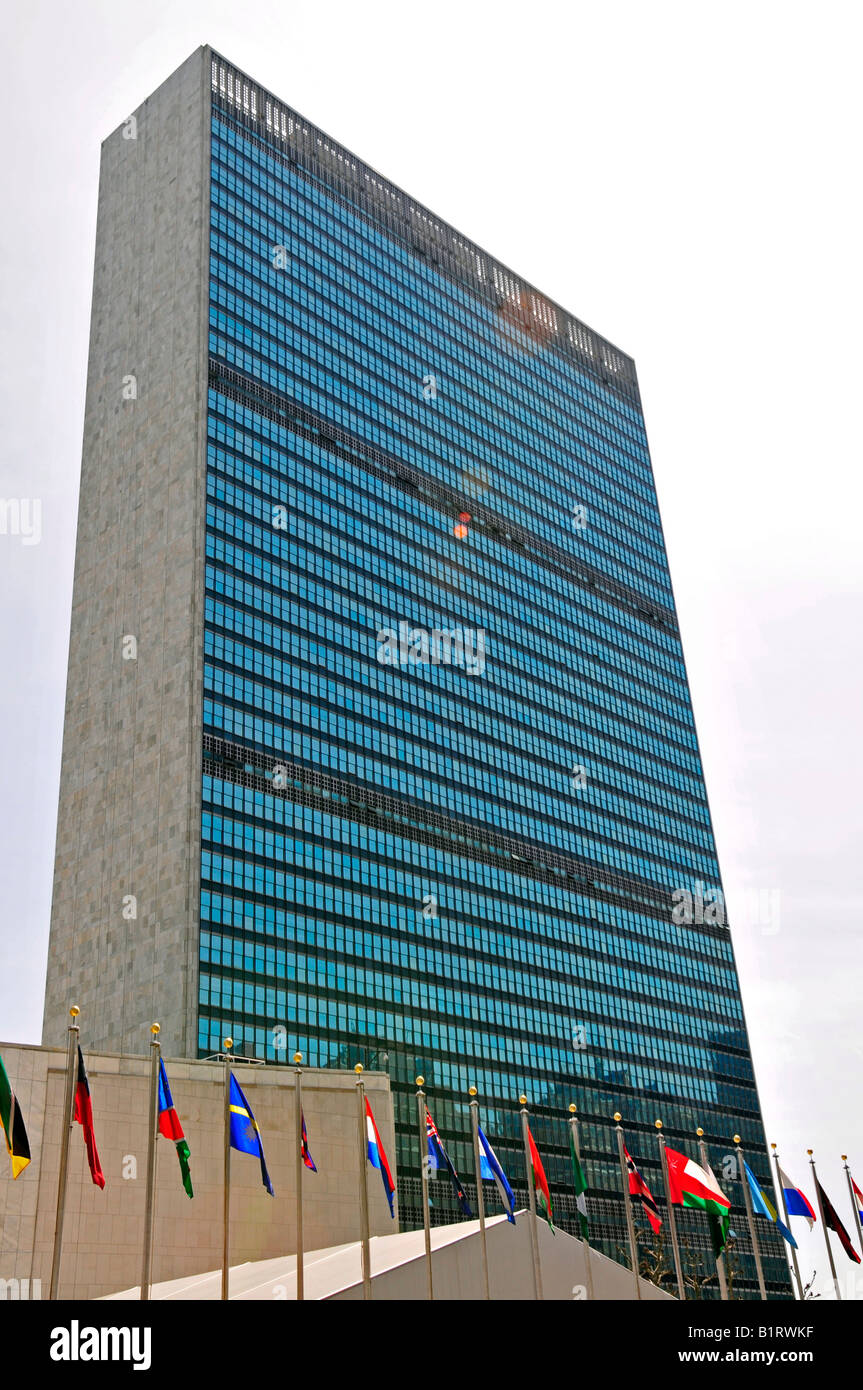 High-rise building of the UN General Secretariat, UN Headquarters, Manhattan, New York City, USA Stock Photo