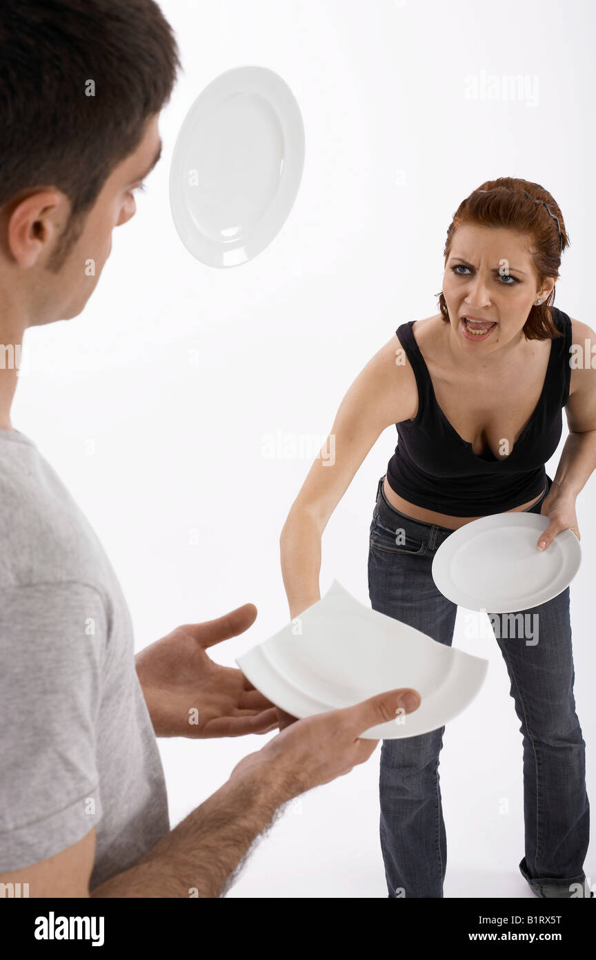 Broken plates fight hires stock photography and images Alamy