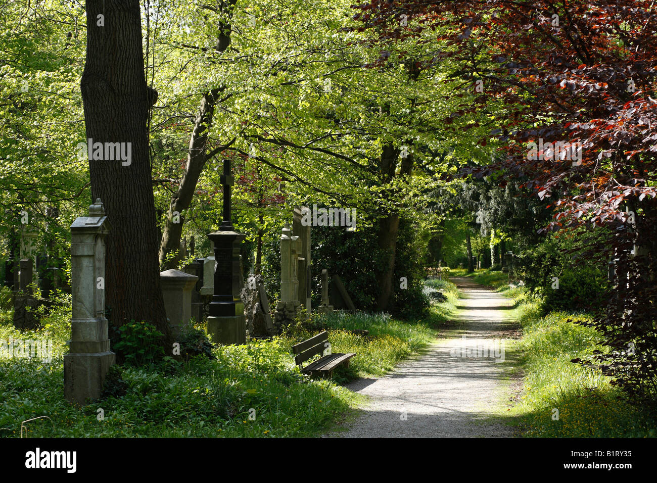 Alter Suedlicher Friedhof, Old Southern Cemetery, Isarvorstadt, Munich, Bavaria, Germany, Europe Stock Photo