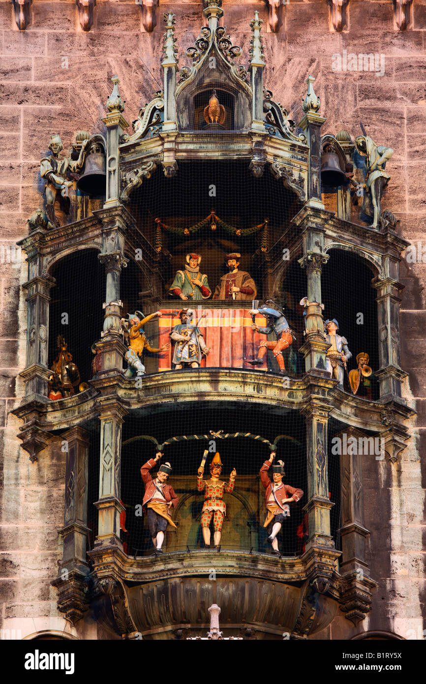 Glockenspiel at the New Town Hall, Munich, Bavaria, Germany, Europe Stock Photo