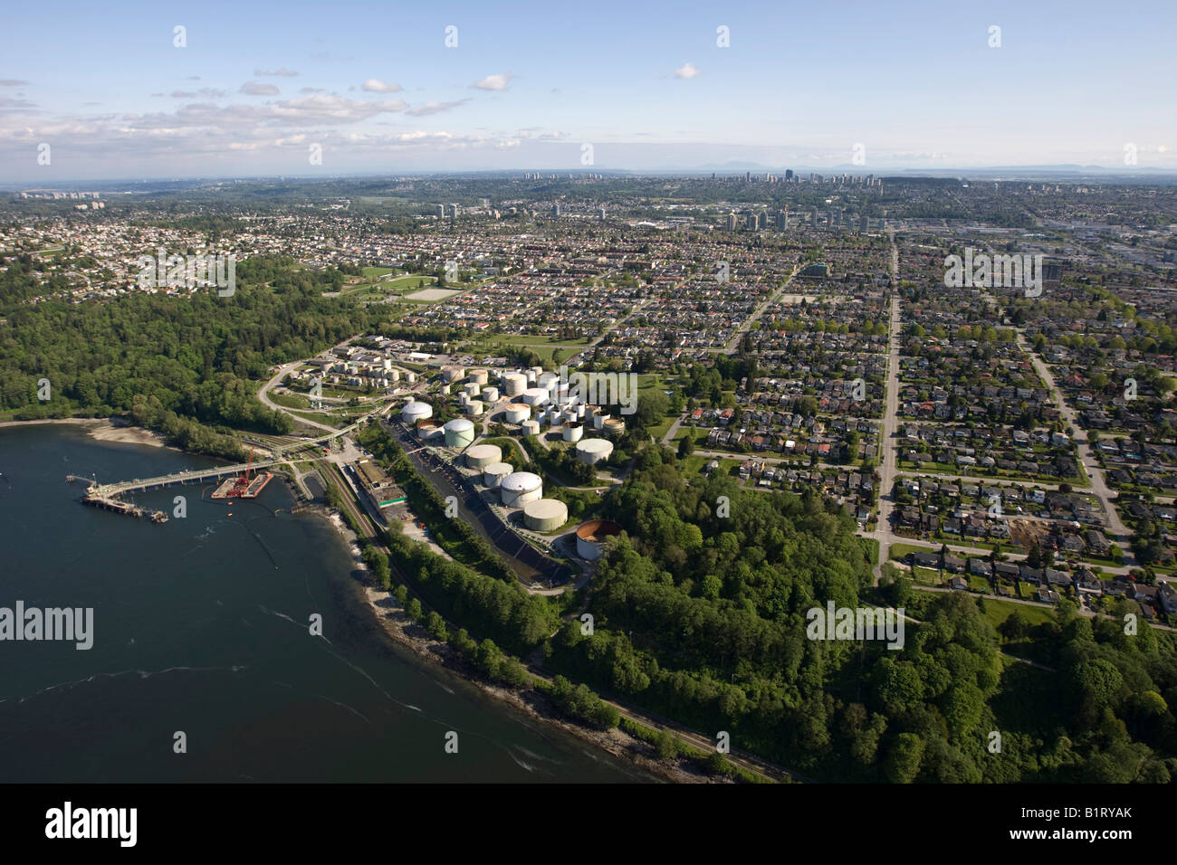 Oil refinery, Vancouver, British Columbia, Canada, North America Stock