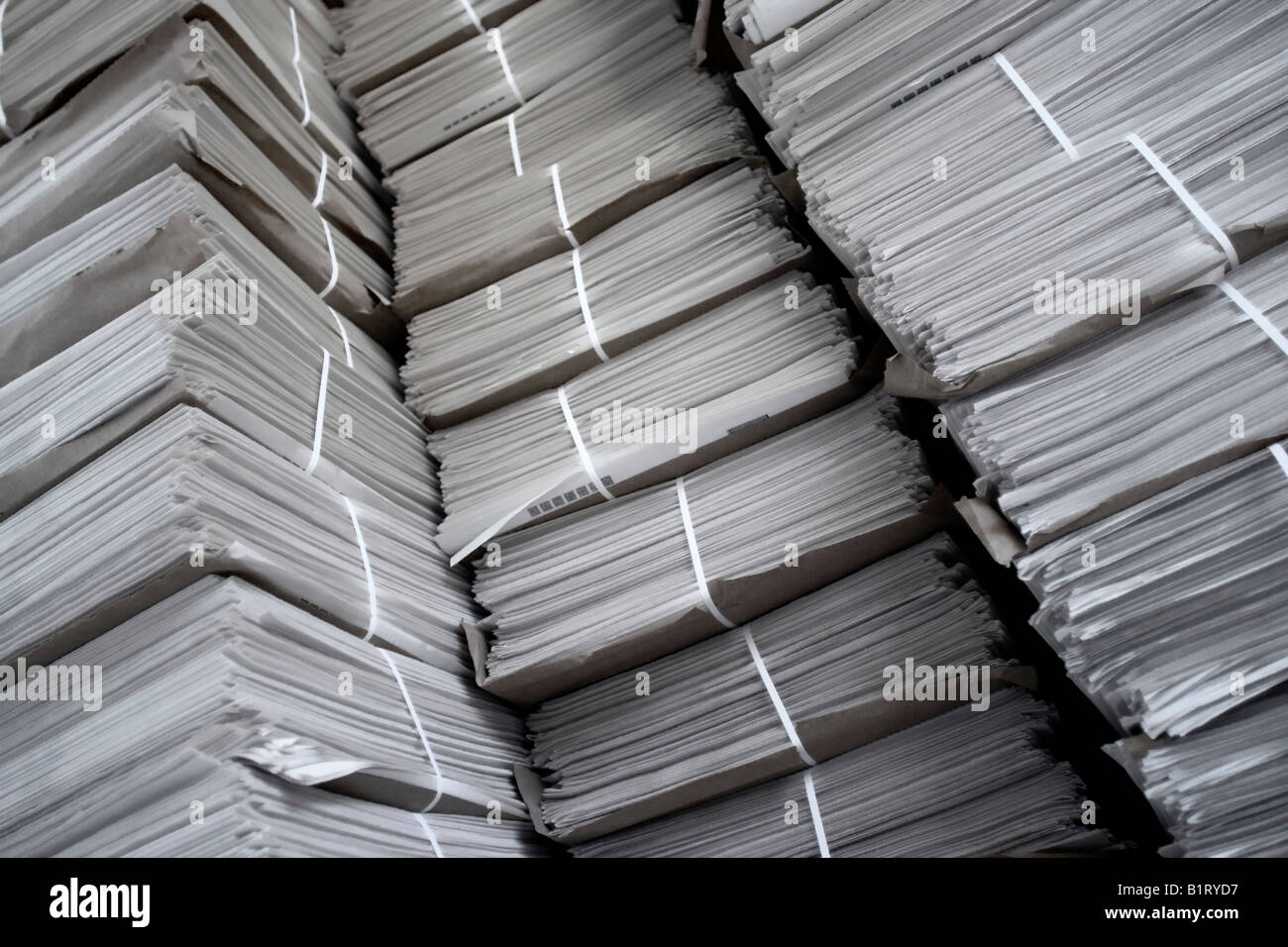 Stack of newspapers Stock Photo