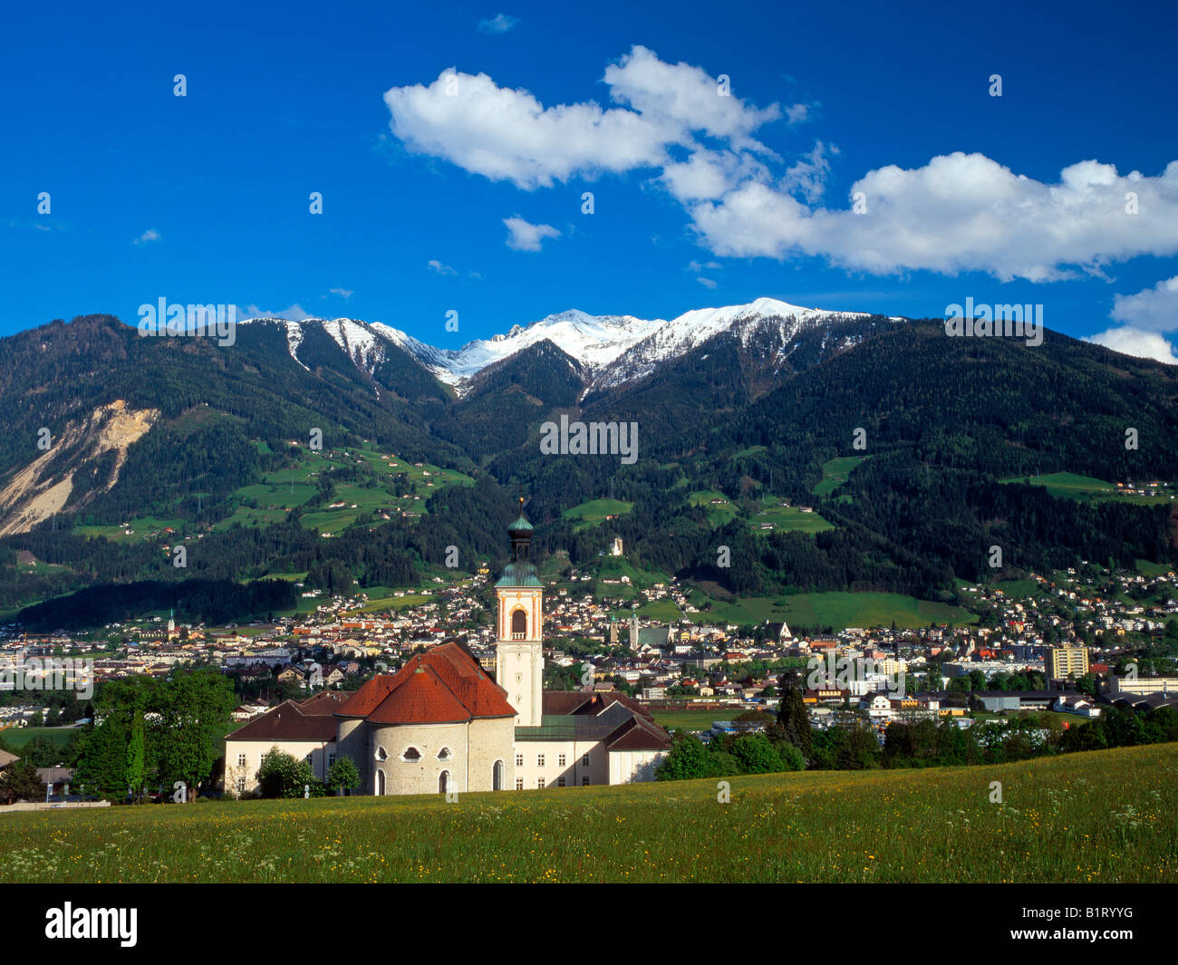 Schwaz and Stift Fiecht, Tyrol, Austria, Europe Stock Photo
