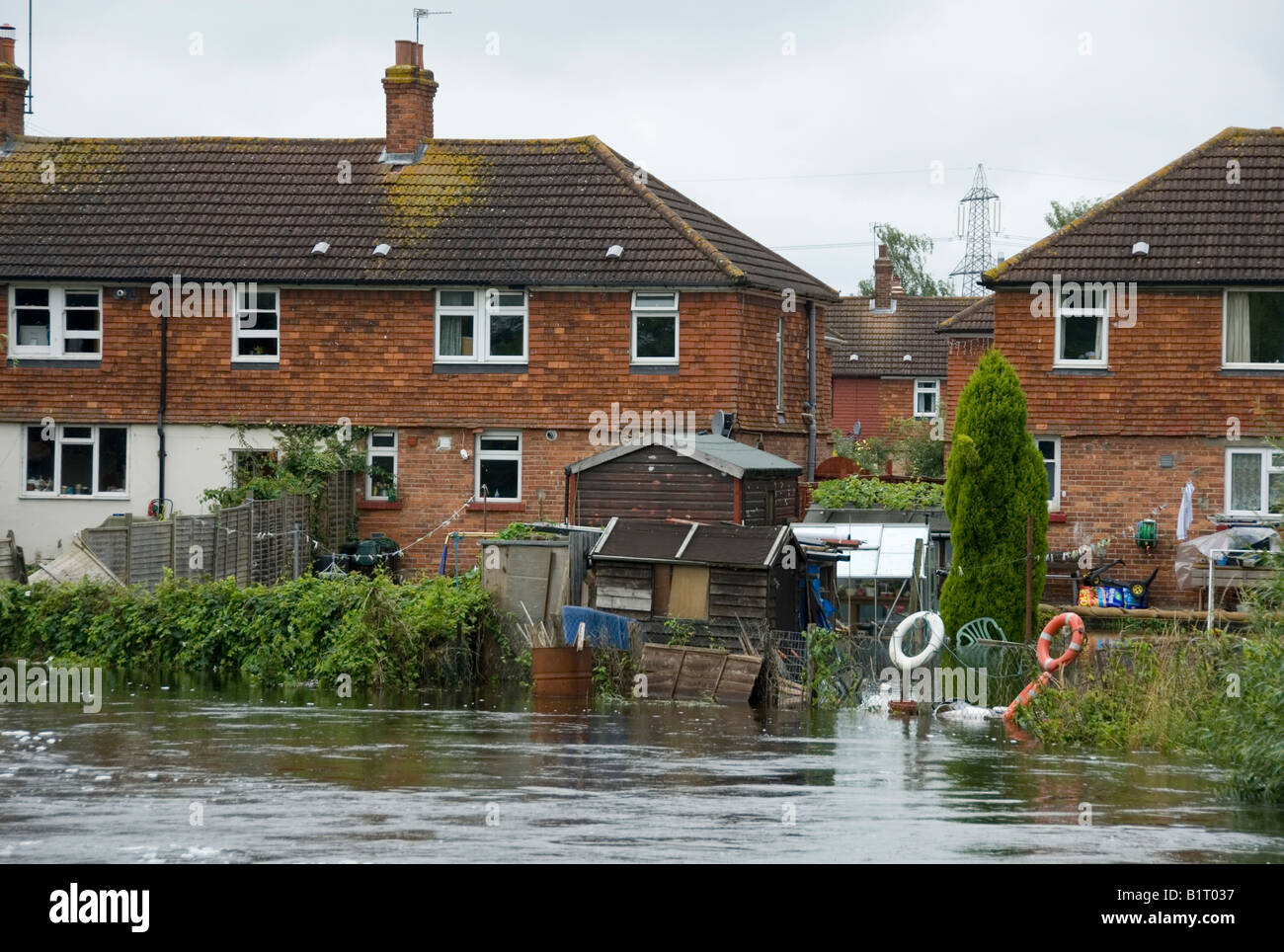 Swollen by Flood Waters the River Thames Breaks Banks and Floods Homes and Gardens, Canning