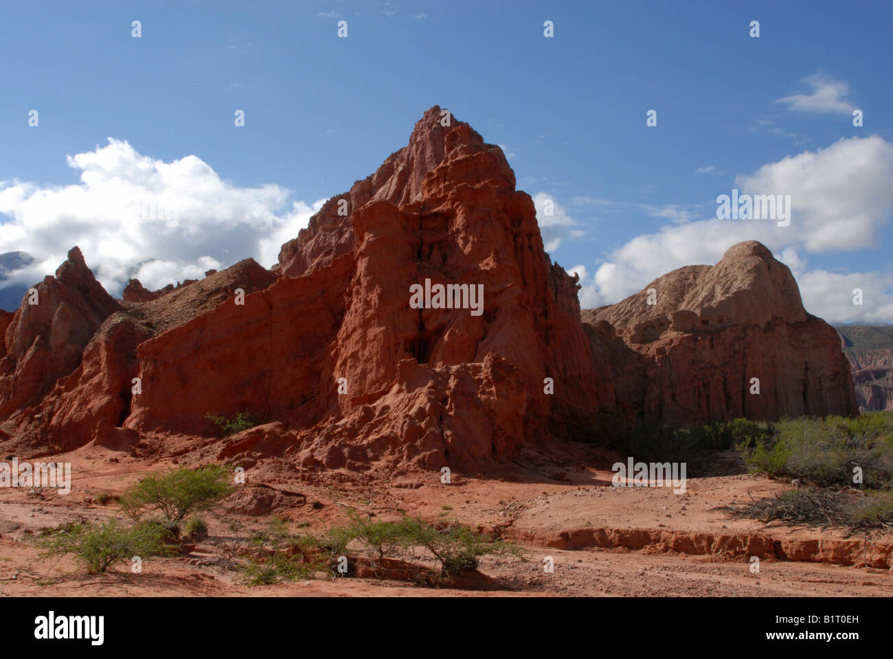 Red sandstone formation, Quebrada del Río Las Conchas, Cafayate, Salta Province, the Andes, Argentina, South America Stock Photo