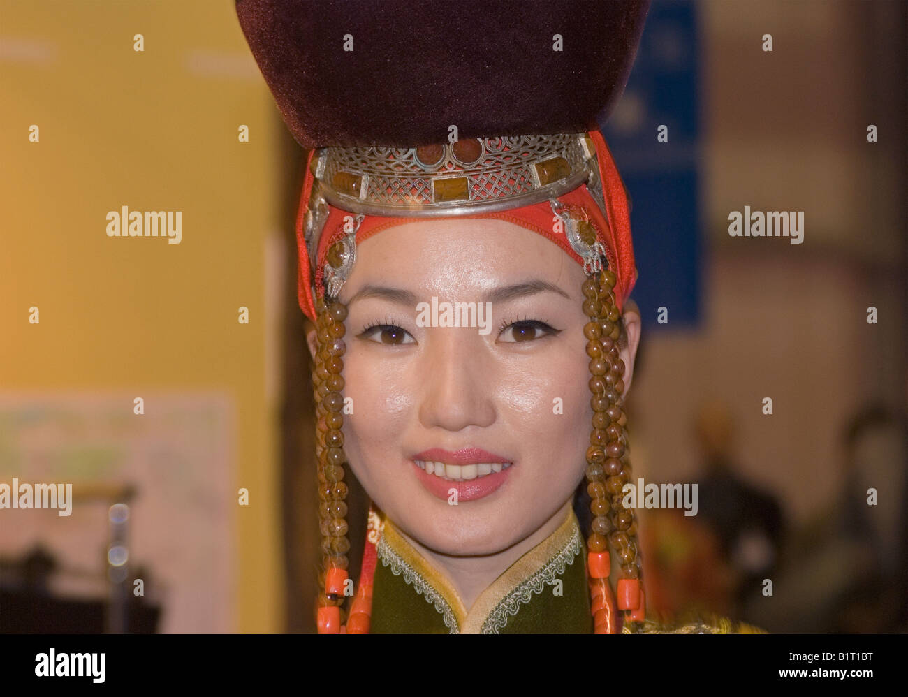Mongolian girl in traditional costume hi-res stock photography and ...
