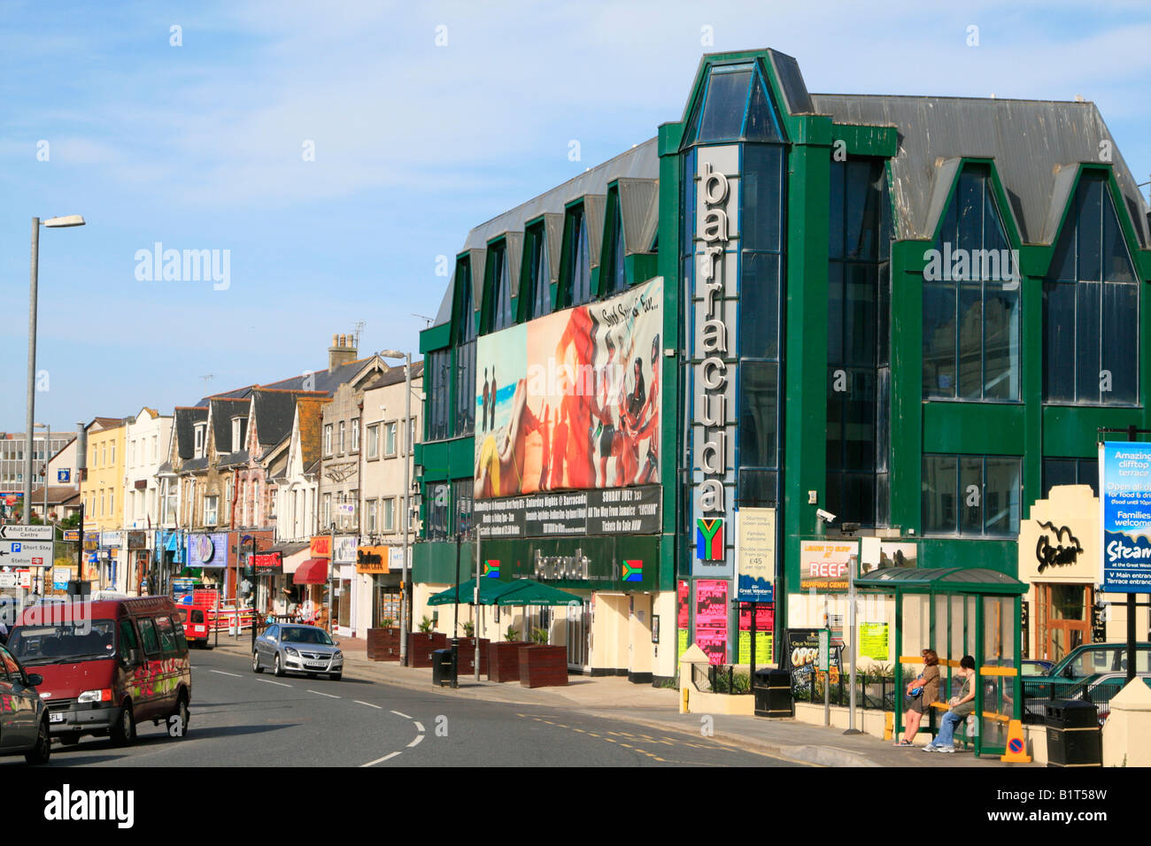 newquay town centre high street shops cornwall atlantic coast west