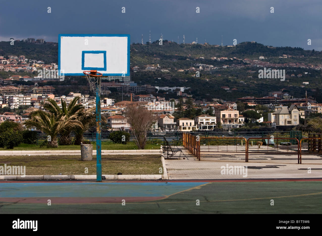Outdoors basketball court in Catania, Sicily, Italy Stock Photo Alamy