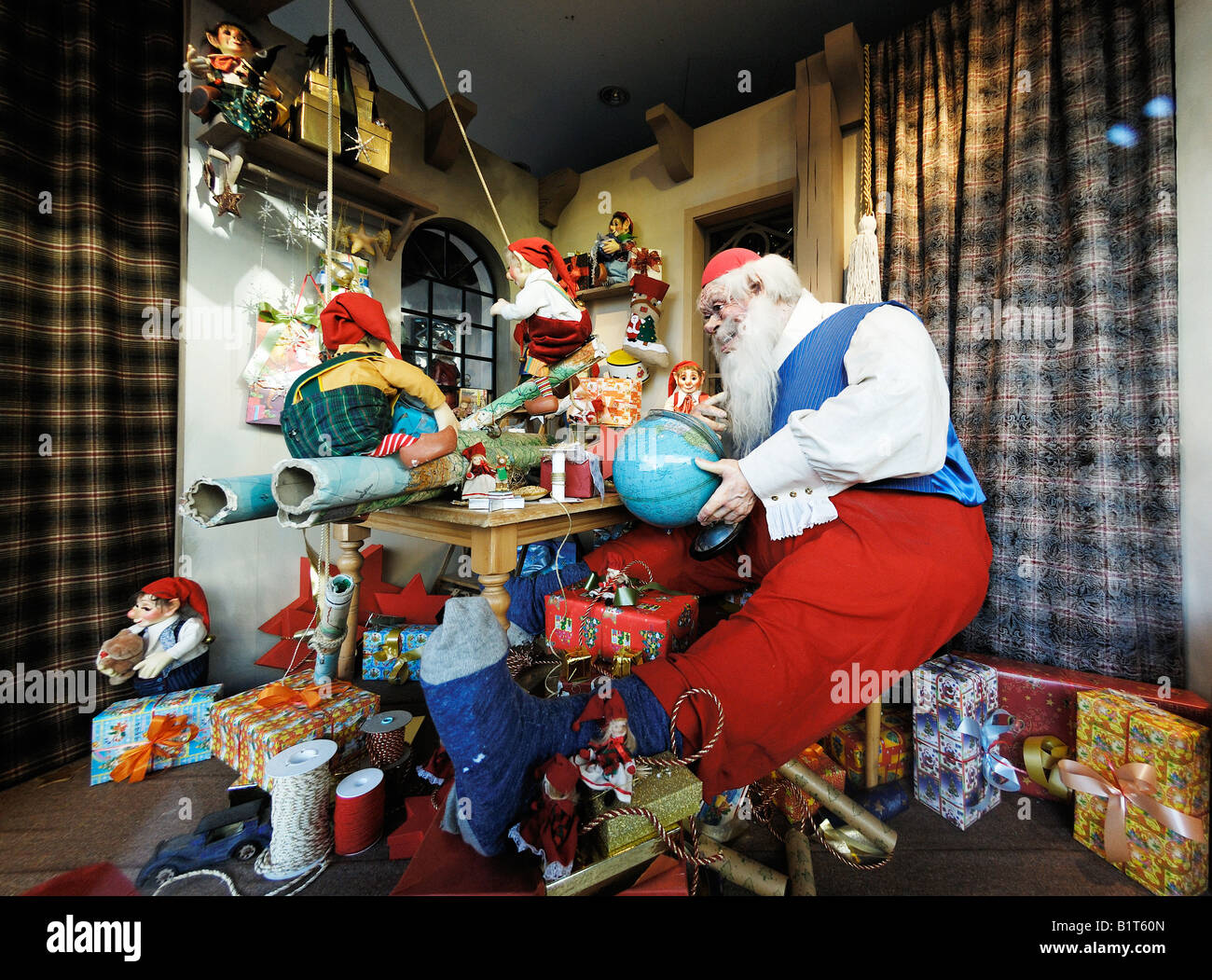 shop window decorated for Christmas display animated fairy tale