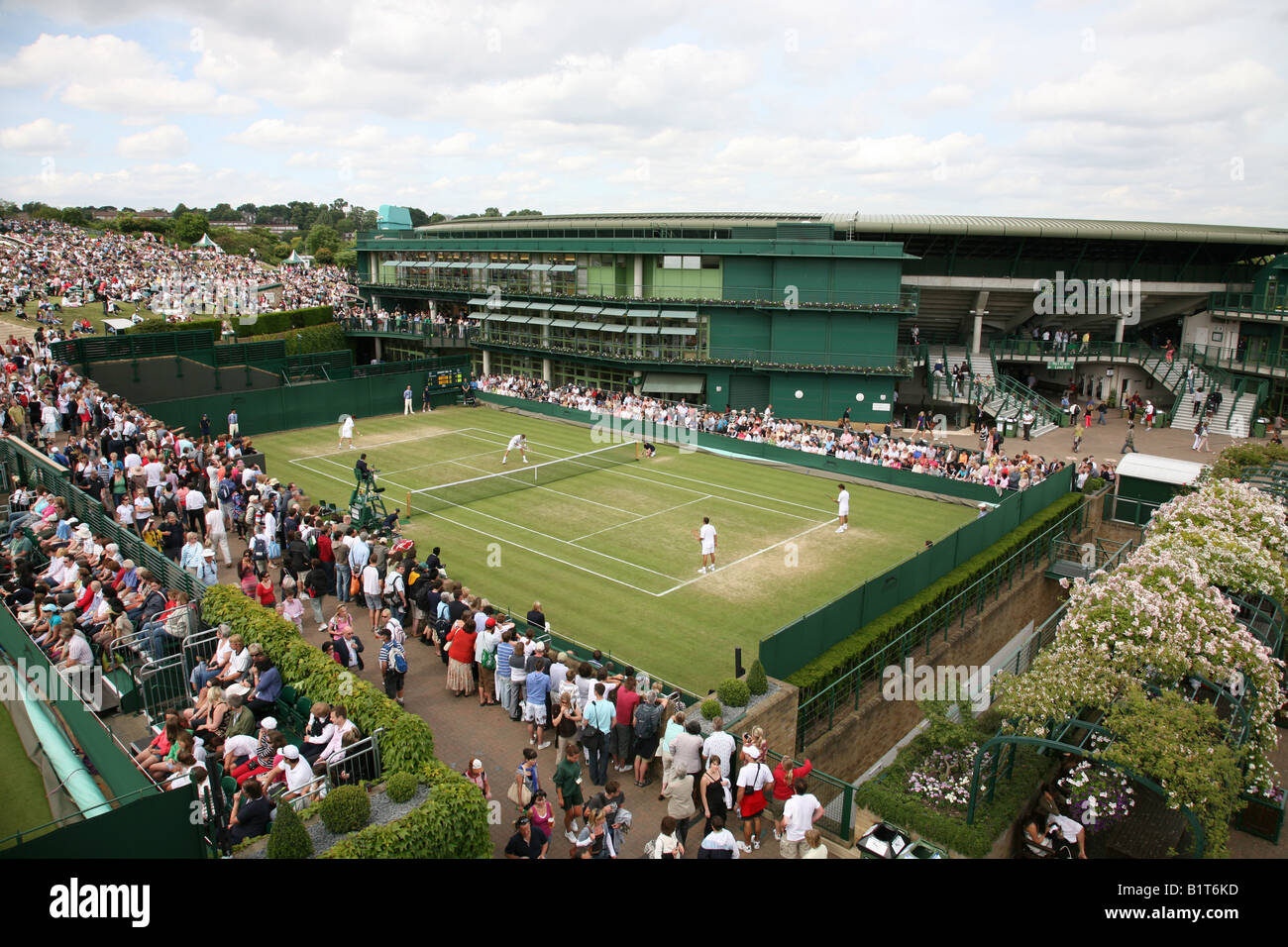 The outside courts at Wimbledon Stock Photo
