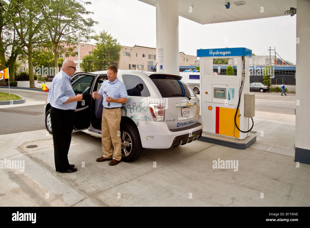 A driver at a Los Angeles gas station describes his a futuristic zero