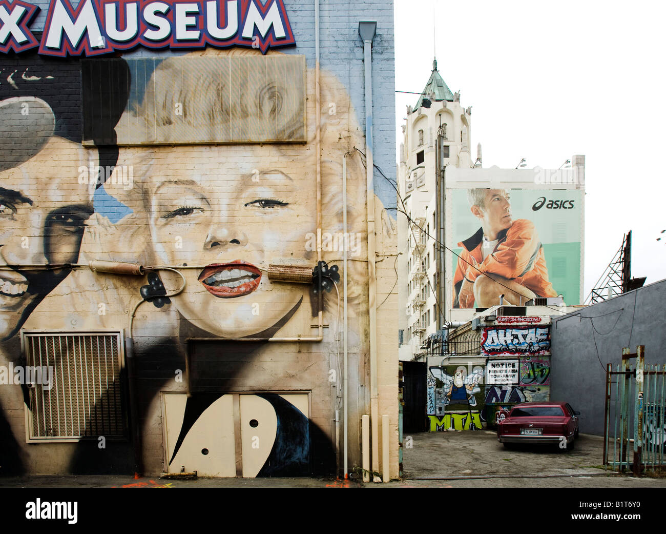 Mural behind Hollywood Wax Museum Holltywood Los Angeles California