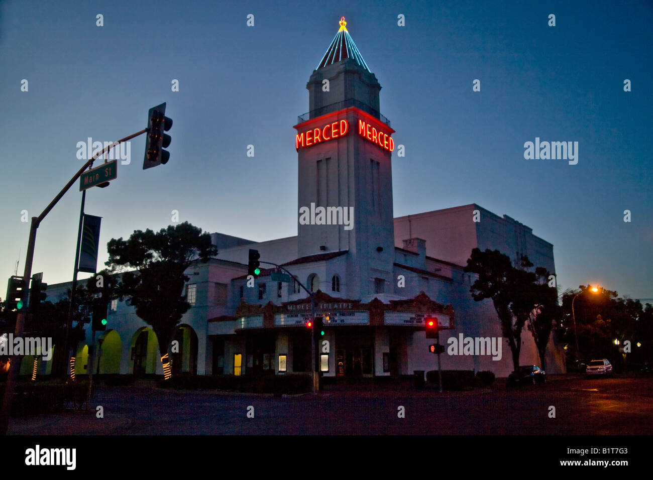 Opened in 1931 the Merced Theatre in Merced California with its neon