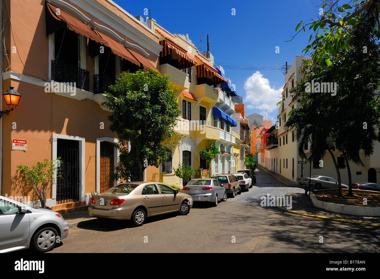 The charming streets and old colonial houses of Old San Juan Puerto