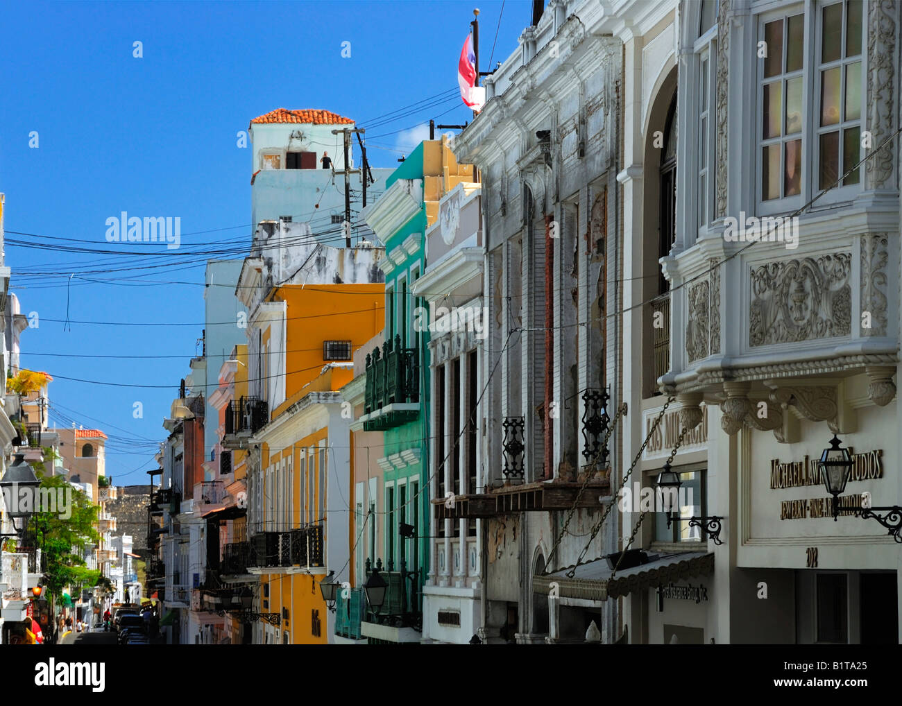 The charming streets and old colonial houses of Old San Juan, Puerto