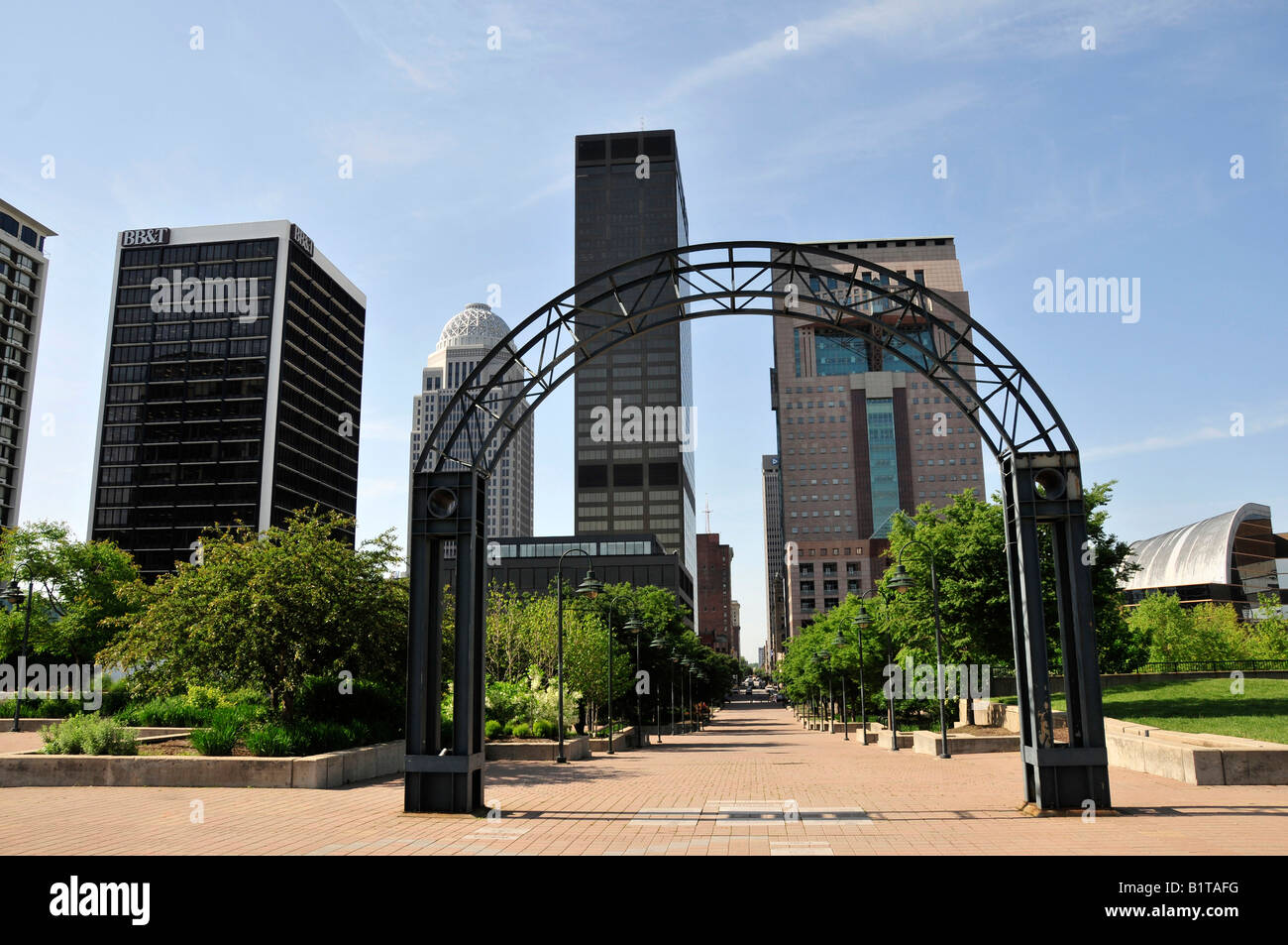 Belvedere Waterfront Park downtown Louisville Kentucky KY Stock Photo