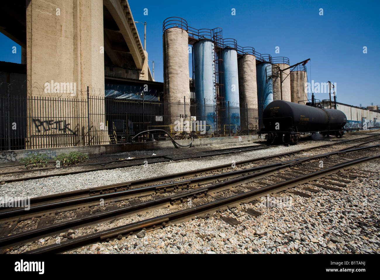 Chemical Storage Tanks Industrial Area East Of Downtown Near Los Stock Photo Alamy