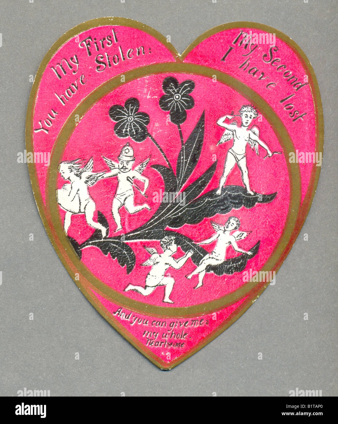Victorian puzzle valentine card circa 1880 Stock Photo