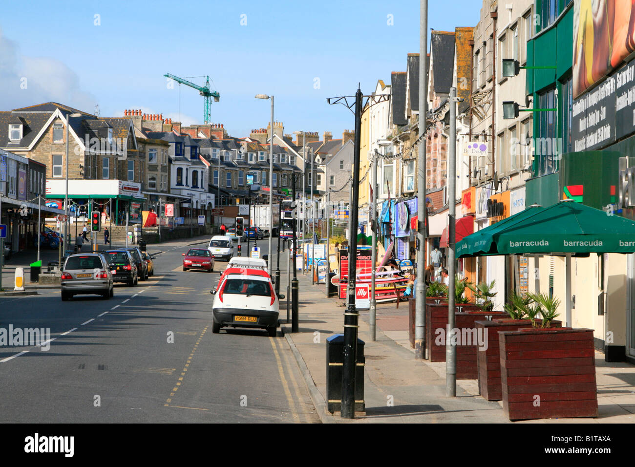 newquay town centre high street shops cornwall atlantic coast west