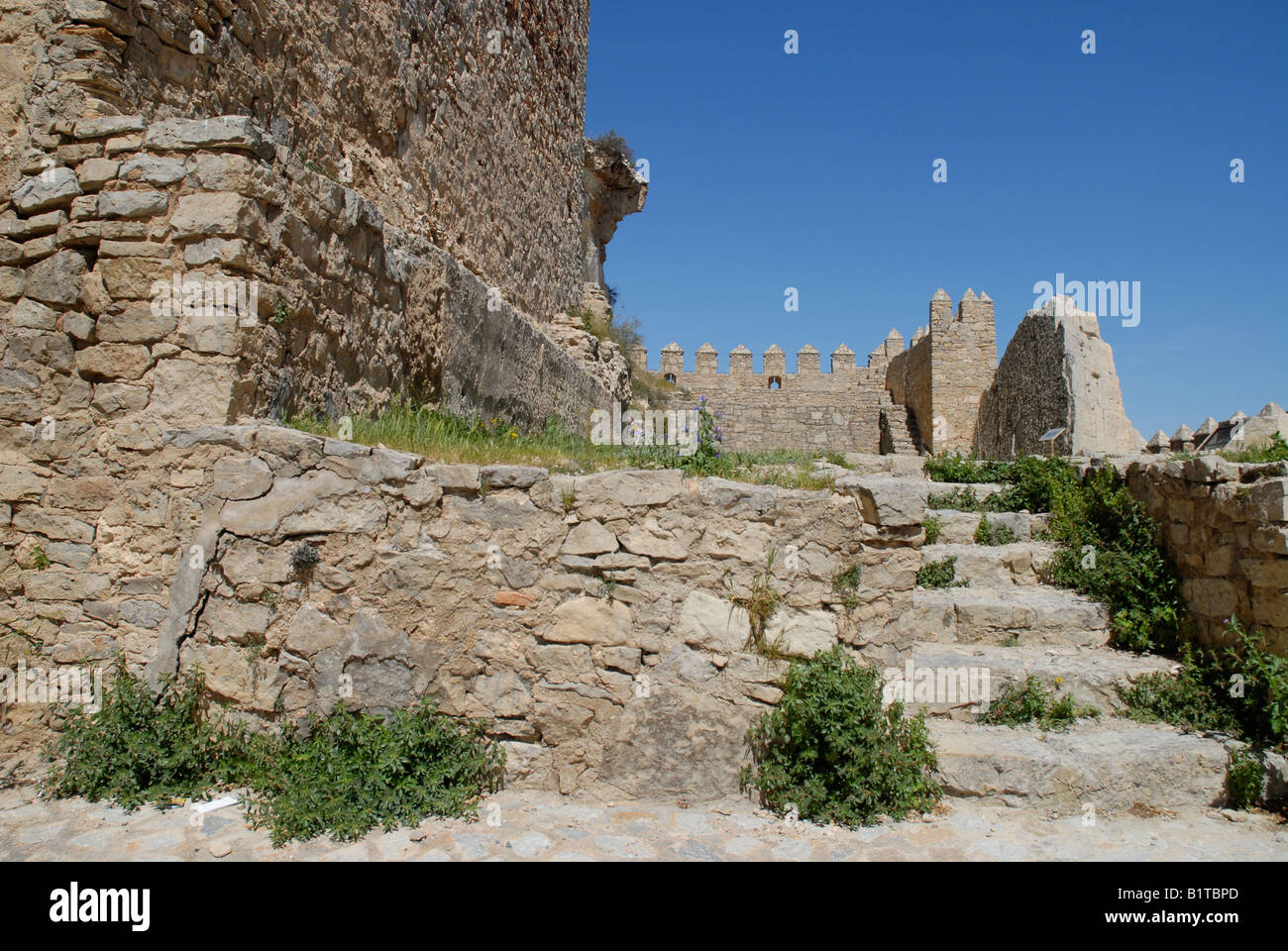 inside Almansa Castle, Almansa, Albacete Province, Castile-La-Mancha, Spain Stock Photo
