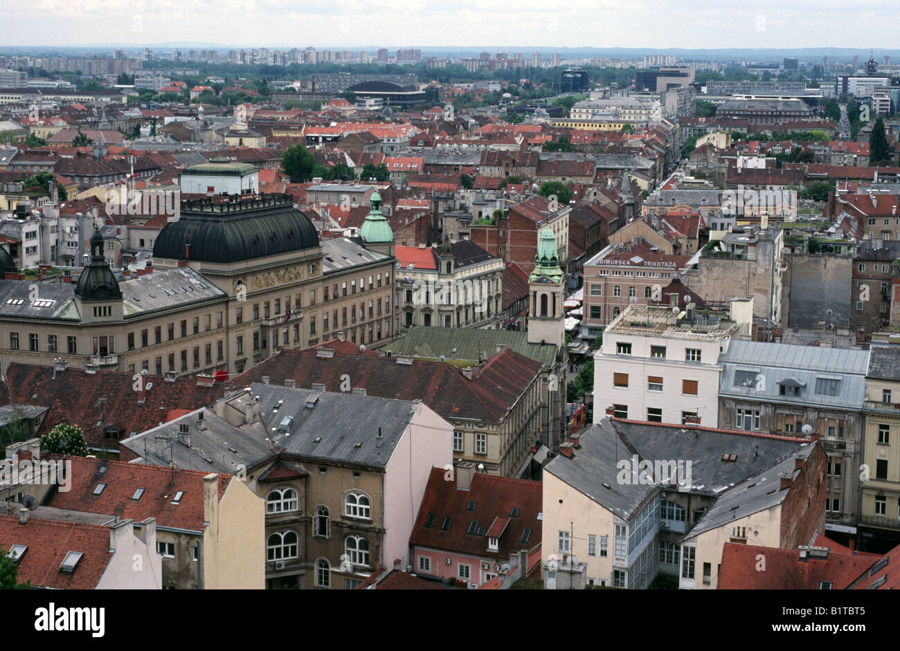 Skyline Zagreb Croatia Stock Photo