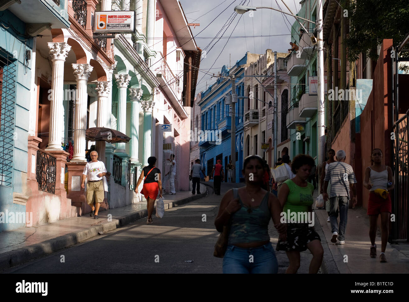 Street-life in Santiago de Cuba Stock Photo