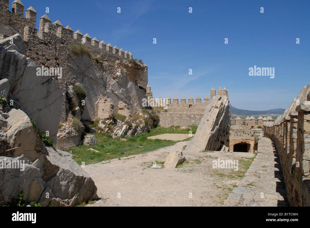 inside Almansa Castle, Almansa, Albacete Province, Castile-La-Mancha, Spain Stock Photo