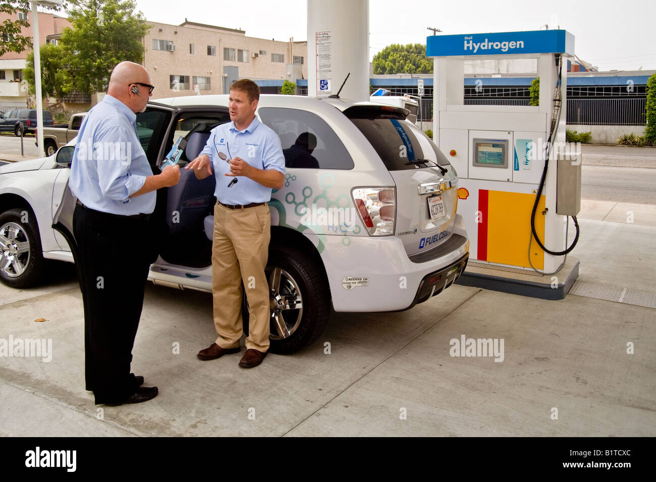 A driver at a Los Angeles gas station describes his a futuristic zero