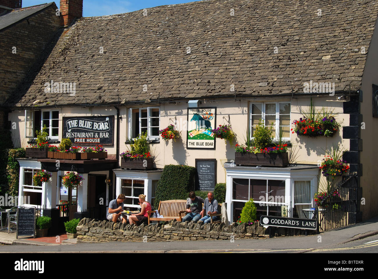 The Blue Boar Inn, Goddards Lane, Chipping Norton, Oxfordshire, England, United Kingdom Stock Photo