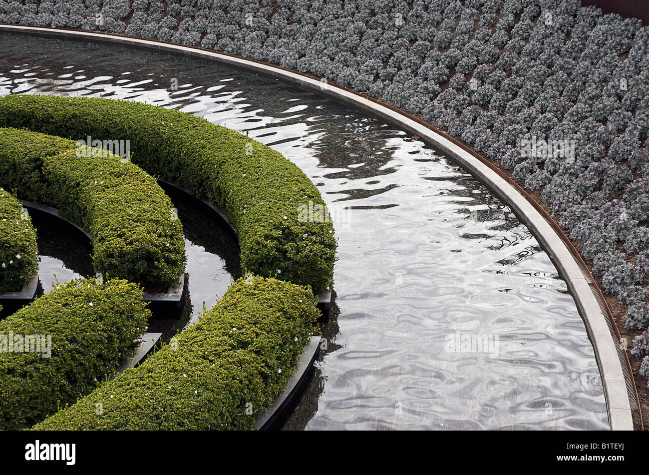 Garden topiary at Getty Art Center Los Angeles Stock Photo