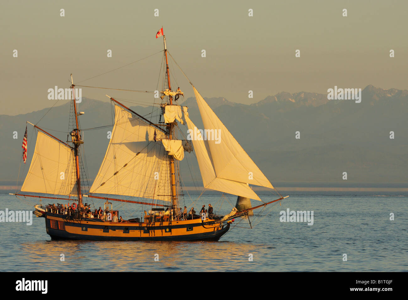 Classic tall ship The Hawaiin Chieftains during 2008 Tall Ships Victoria B C Canada Stock Photo