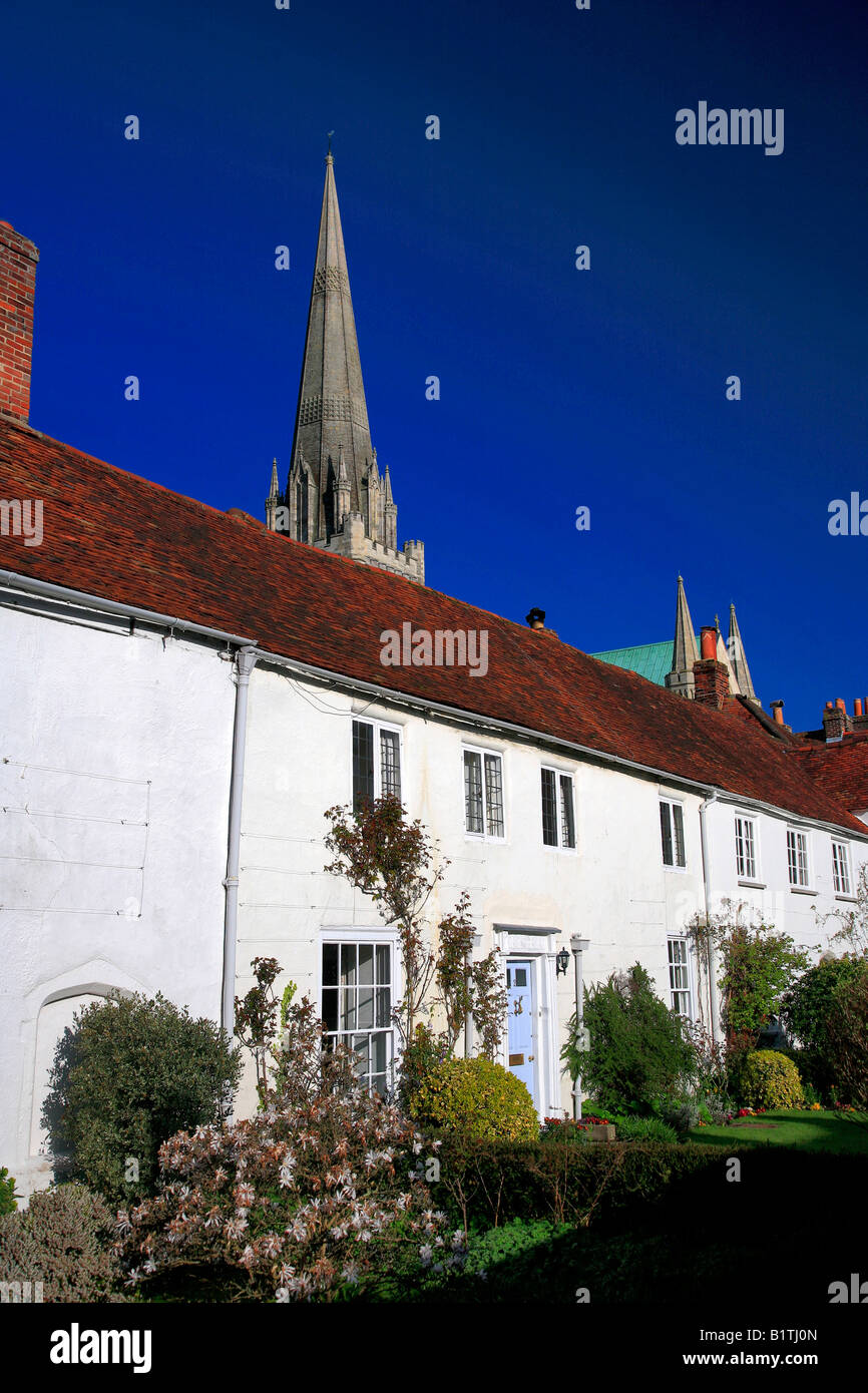 Whitewash Cottages Near Chichester Cathedral City West Sussex