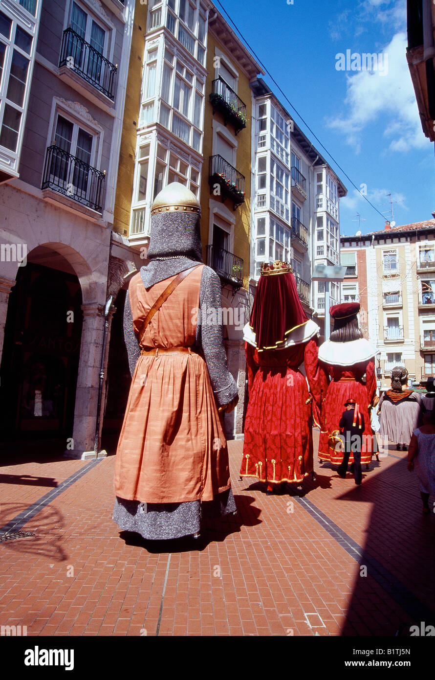 Typical giants in the street. Burgos. Castile Leon. Spain. Stock Photo