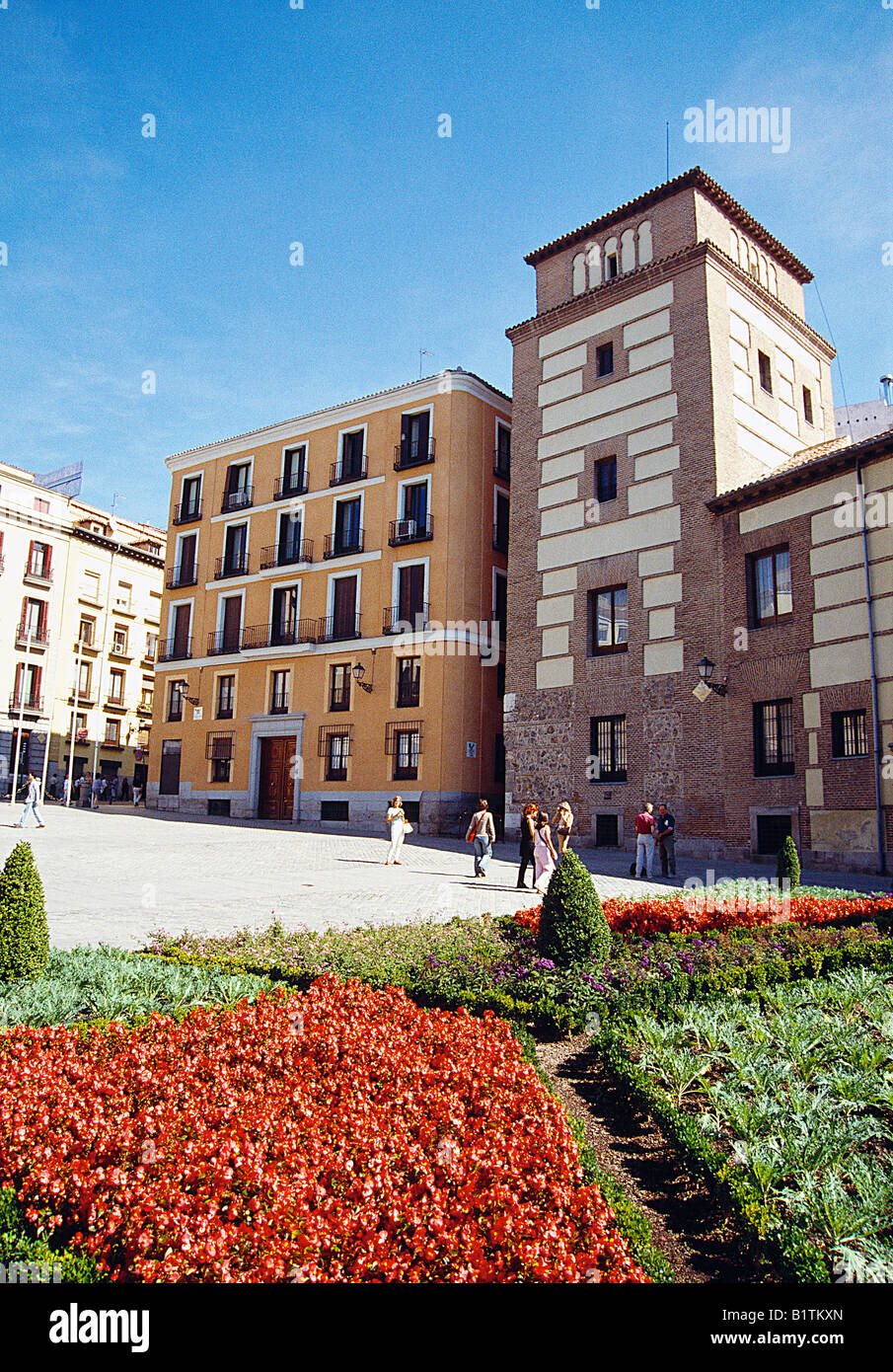 Plaza de la Villa and Lujanes tower. Madrid. Spain. Stock Photo